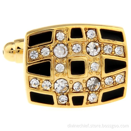 Golden Plated High End Metal Cufflinks For Man's Suit Shirt